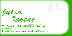 julia kaptas business card